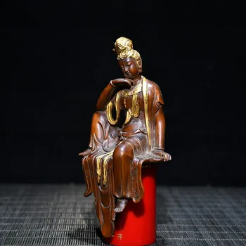 Archaize Seiko Ročno Izrezljane Šimšir Brezplačno Boginji Usmiljenja Buda Kipi in Skulpture Namizno Dekoracijo Zbirka Okraski