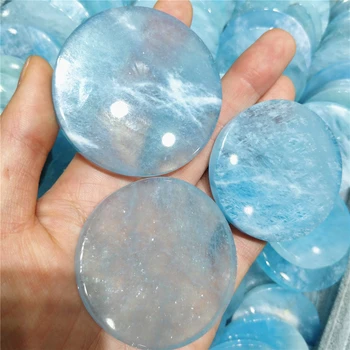 5-5.5 CM Naravnih Akvamarin Neobdelanih dragih kamnov, Modra Zaklad Coasters Original Mineral Kremen Slab Okras Dragoceni Kamen Izdelki