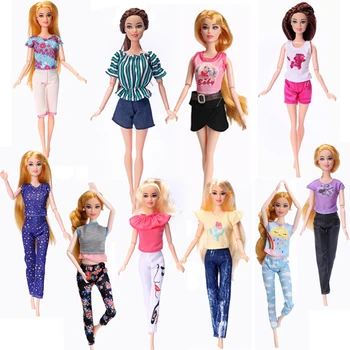 1 Nastavite Doll Obleke Majica brez Rokavov, Vrhovi, Hlače, Kavbojke, Hlače Za Barbie Fashion Lutke Obleko Za Barbie Lutke DIY Igrače