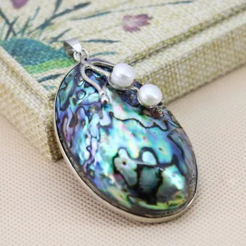 L050 Vroče! Moda abalone školjke obrti white pearl obesek,Fit lepe ženske, nakit DIY kar Lucky girl darilo