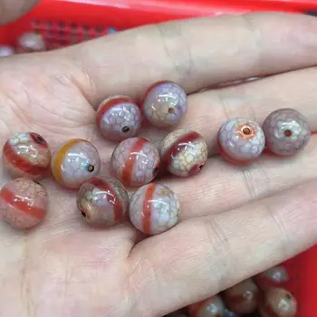 50pcs/veliko naravnih prvo linijo farmacevta vzorec stare agate dzi debelo rdečo 10 mm Ročno izdelane kroglice Ogenj, ki ponujajo zmaj vzorec diy