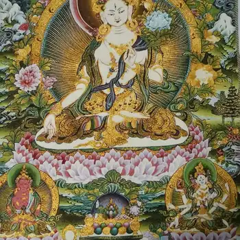 Tibet Tibera Krpo Bele Svile Tara duha Sočutja Boginja Tangka Thangka