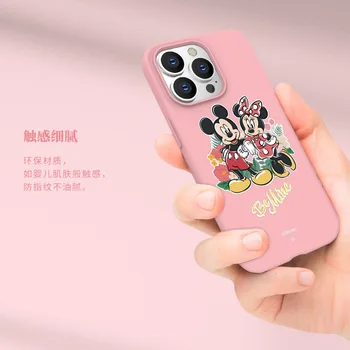 Tekoče Silikona Telefon Primeru Risanka Minnie Mickey za Apple 13promax Mehko iPhone12 Zaščitni Pokrov 11