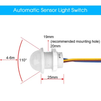 LED 110V 220V PIR Infrardeči Senzor Gibanja Stikalo Auto On Off Stikala za Luč PIR Senzor, Detektor Smart Stikalo