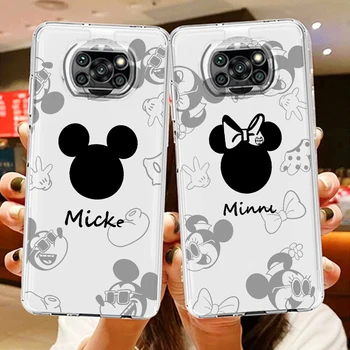 Disney Mickey Minnie Stripi Primeru Telefon Za Xiaomi Mi Poco X4 X3 X2 NFC F4 F3 F2 F1 GT M4 M3 M2 Pro C40 C3 Pregleden TPU Pokrov