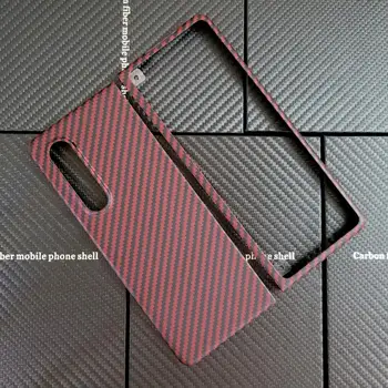 Nove Rdeče Barve, Mat Ogljikovih Vlaken Primeru Za Fold3 5G Realno Ogljikovih Vlaken Ohišje Za Samsung Galaxy Ž Krat 3 Aramid Vlaken Pokrov