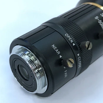 CCTV Objektiv 5-50mm Varifocal Zoom Objektivi 3.0 milijona slikovnih Pik Priročnik Iris 1/2.7 palčni F1.4 CS Mount za Nadzor Kamere