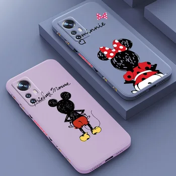 Disney Mickey Mouse Moda Primeru Telefon Za Xiaomi POCO F3 X3 NFC GT X2 C31 C3 M2 M3 M4 Pro Tekoče Levo Vrv Funda Kritje Mehko